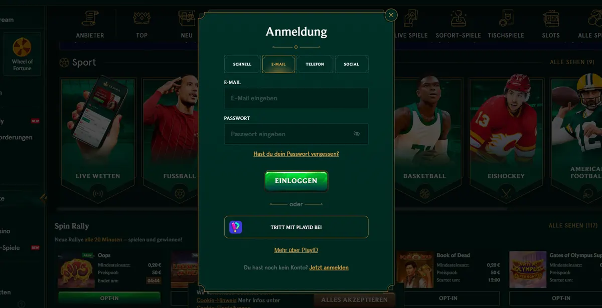 Casina Casino Mobile Login